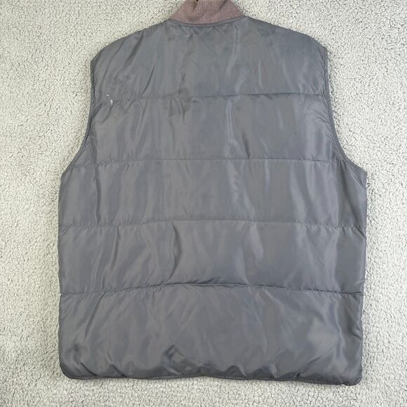Vintage Eddie Bauer Puffer Vest Mens Medium Goose Down Outdoor Gray DISTRESSED - Picture 5 of 13